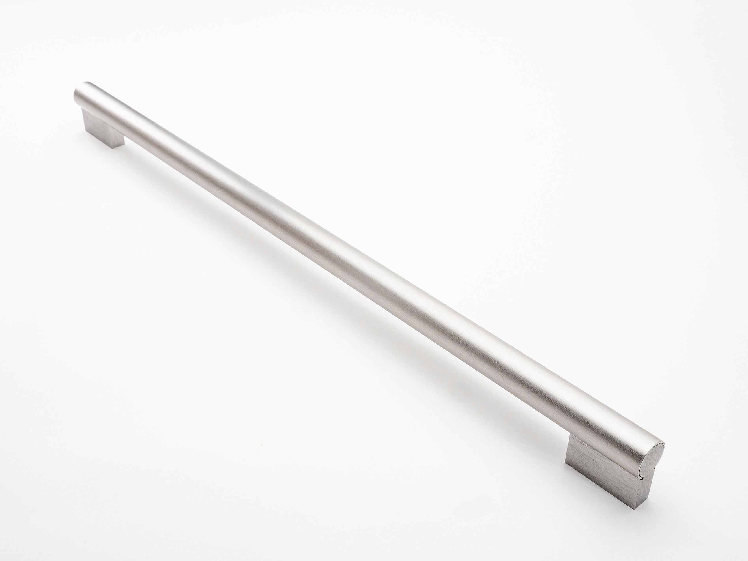 3-Piece tubular oven handle - from extruded aluminium with stainless steel Anodized brushed terminals